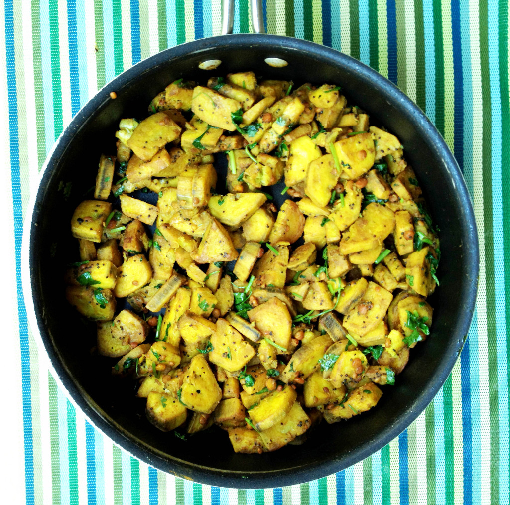 Green Plantains Stirfried with Spices Versatile Foodie