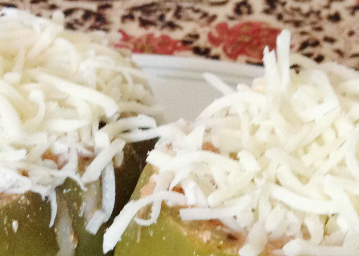 Stuffed Bell Peppers - Mozzarella cheese goes well with Bell Peppers!