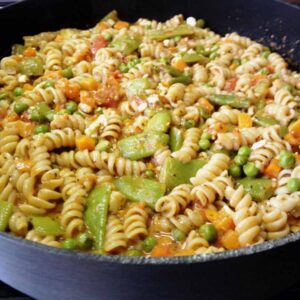 Spicy Tangy Veggie Rotini Pasta