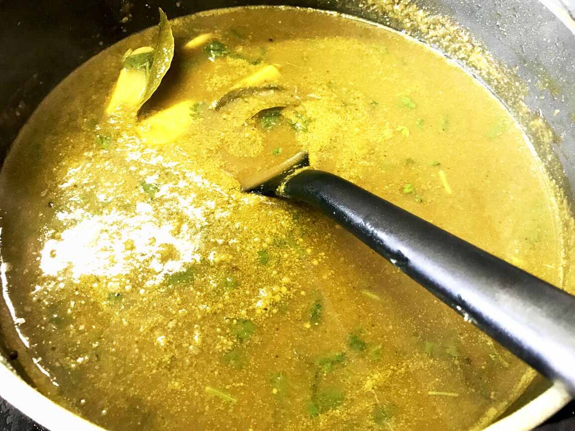 Garlic Rasam with Freshly Ground Spices