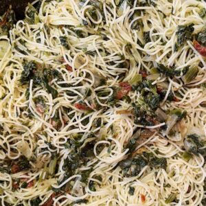 Angel Hair Pasta with Spinach & Sun-Dried Tomatoes